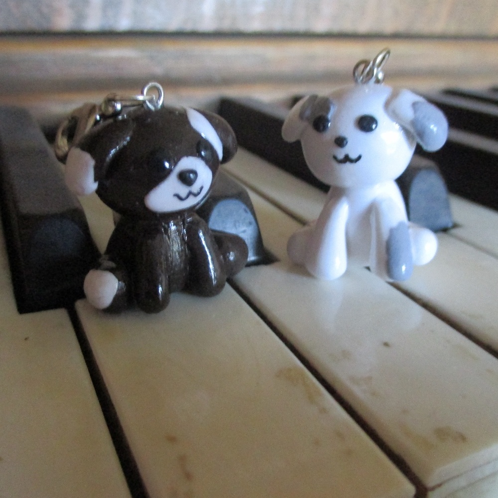 Handmade Polymer Clay Puppy Charm